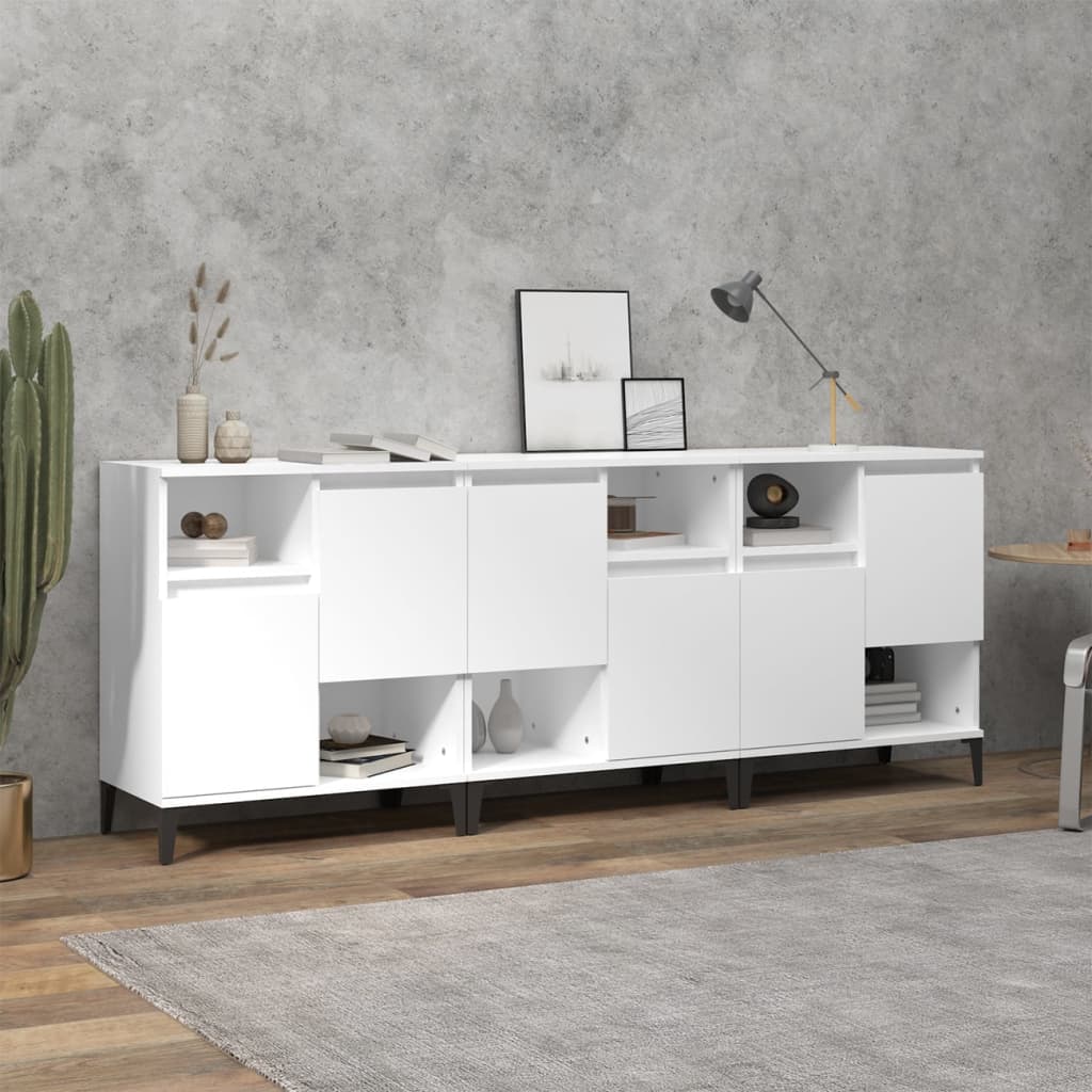 Sideboards, 3 pcs., white, 60x35x70cm, engineered wood
