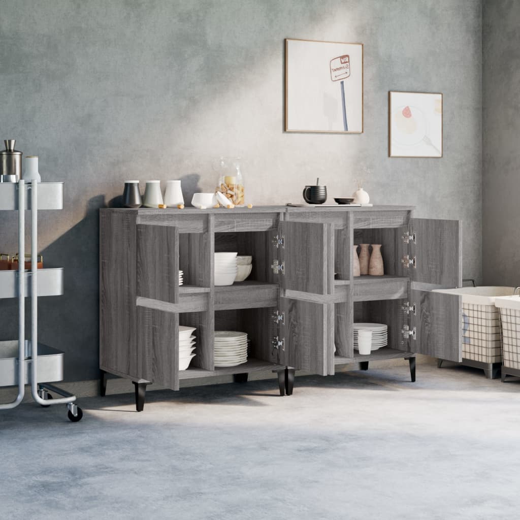 Sideboards, 2 pcs., grey oak, 60x35x70cm, wood