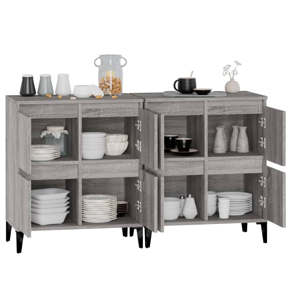 Sideboards, 2 pcs., grey oak, 60x35x70cm, wood