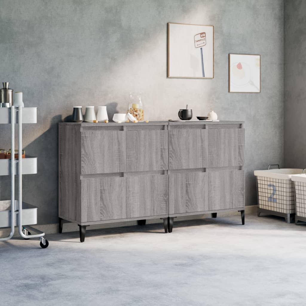 Sideboards, 2 pcs., grey oak, 60x35x70cm, wood