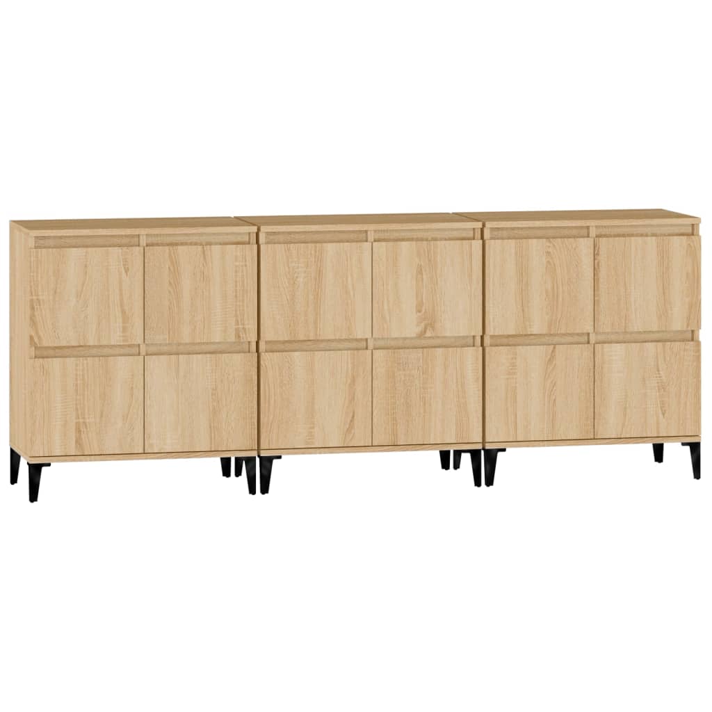 Side cabinets, 3 pcs., oak, 60x35x70cm, treated wood