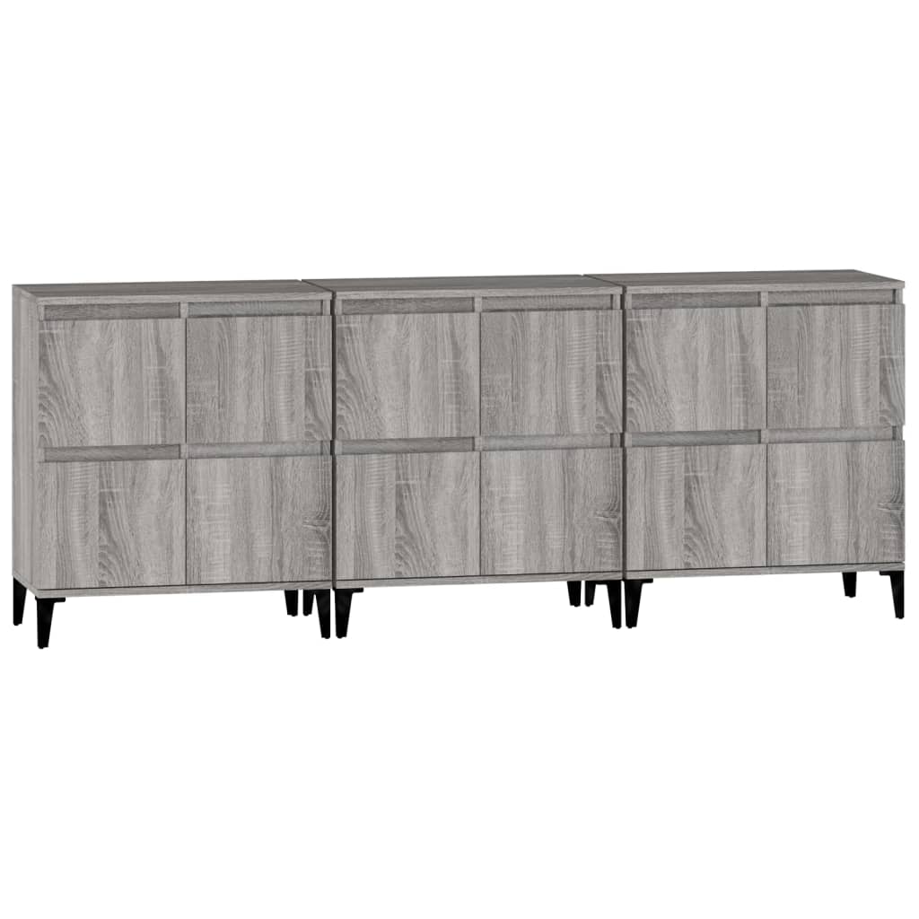 Side cabinets, 3 pcs., grey oak, 60x35x70cm, wood