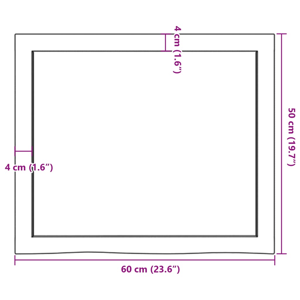 Virsma, 60x50x(2–6)cm, neapstrādāta ozolkoka masīva