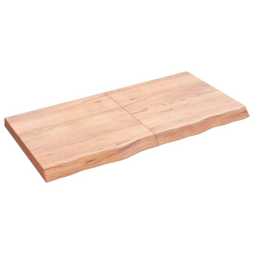 Tabletop, light brown, 120x60x(2-6) cm, solid wood