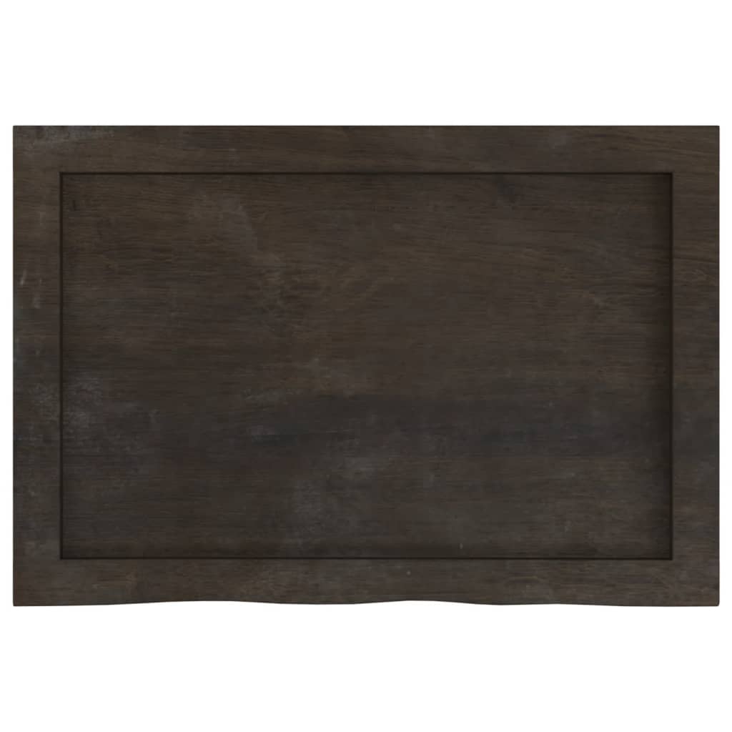Stalviršis, tamsiai rudas, 60x40x(2–6)cm, ąžuolo masyvas