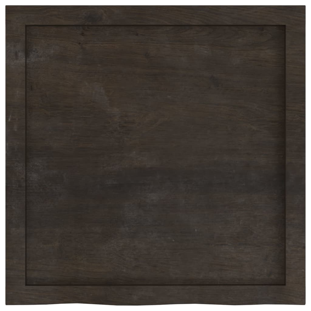 Stalviršis, tamsiai rudas, 60x60x(2-6) cm, ąžuolo masyvas