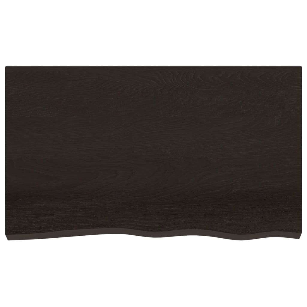 Worktop, dark brown, 100x60x2cm, solid oak