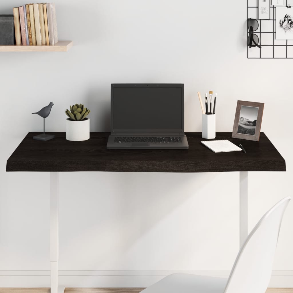 Worktop, dark brown, 100x60x2cm, solid oak