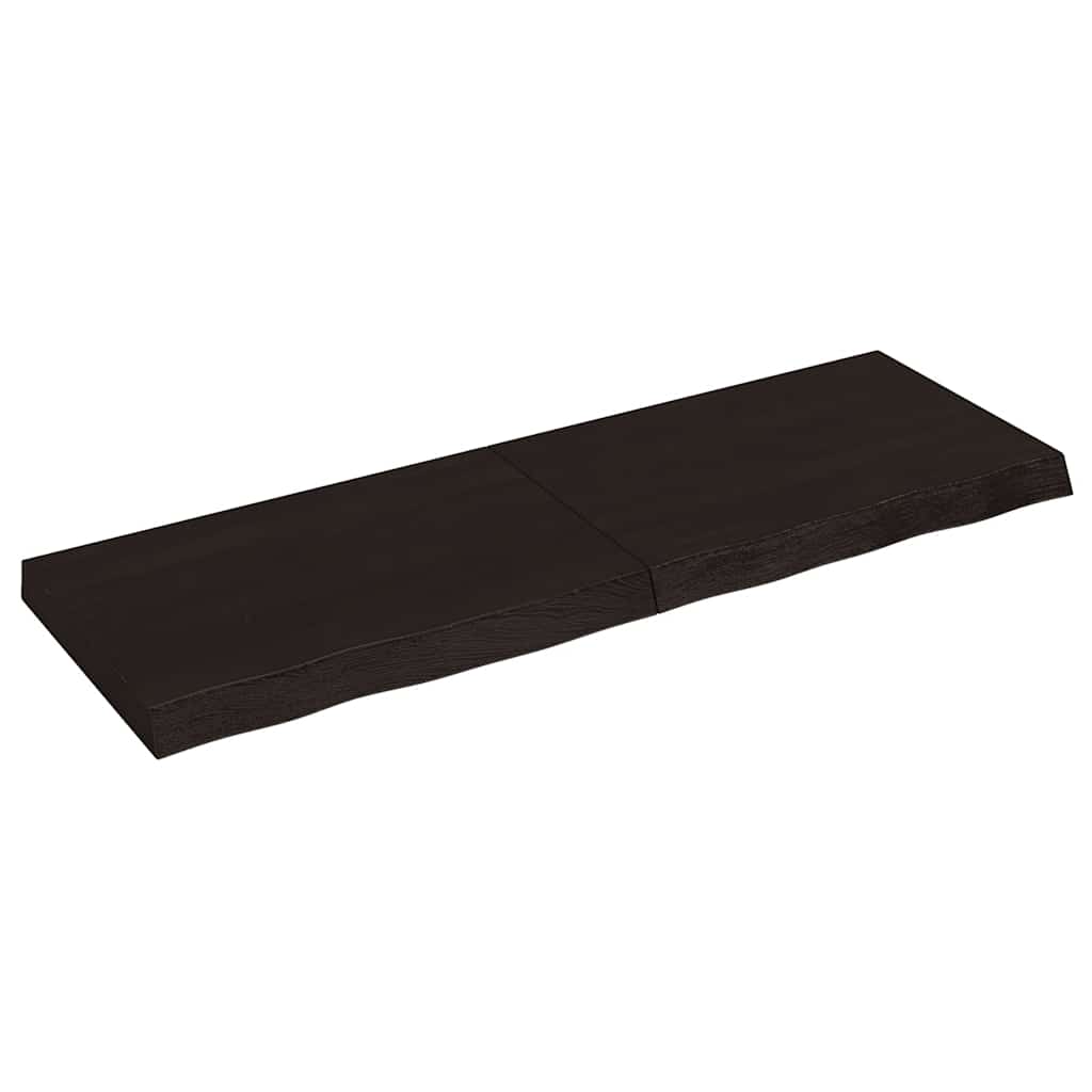Countertop, dark brown, 120x40x(2-6) cm, solid oak