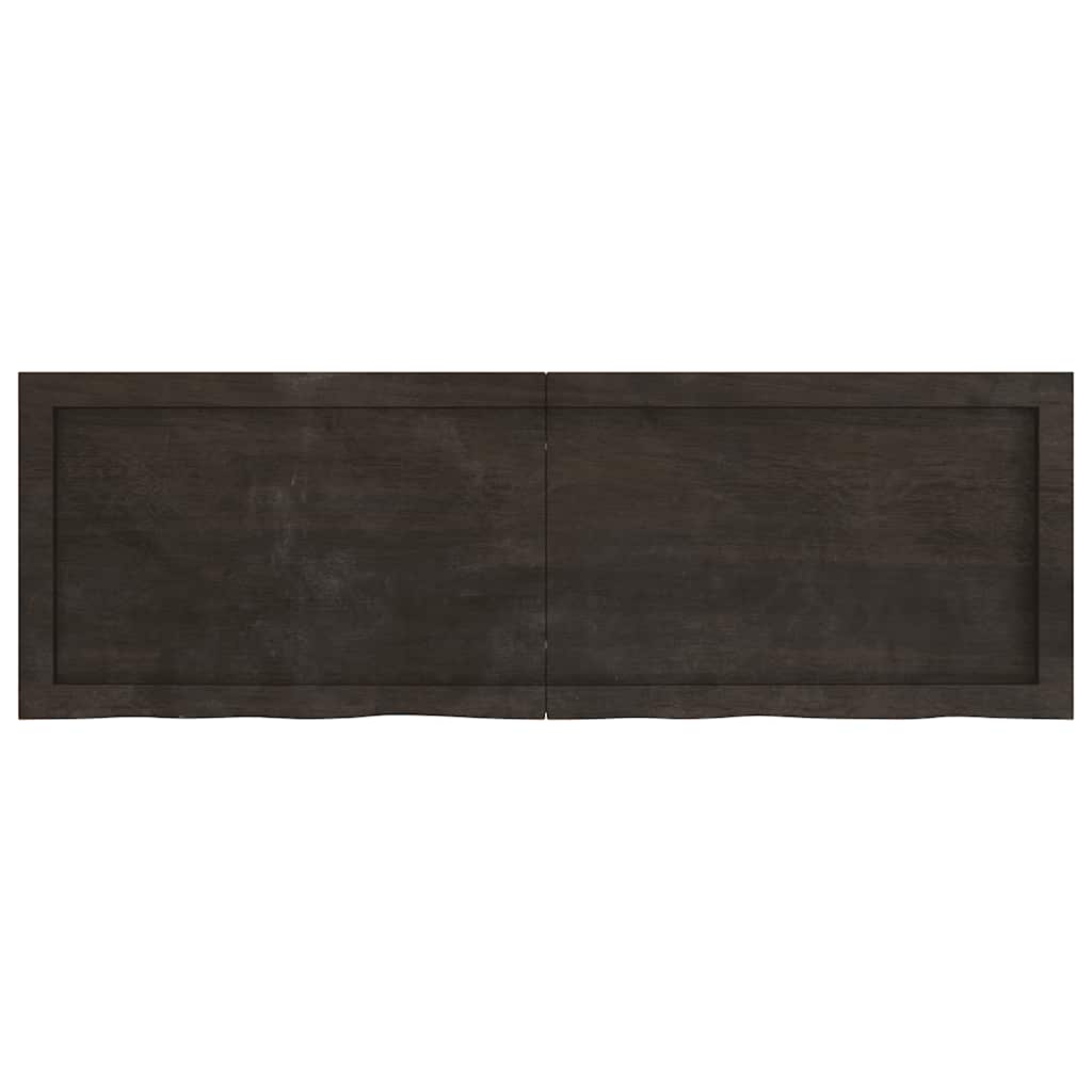 Countertop, dark brown, 120x40x(2-6) cm, solid oak