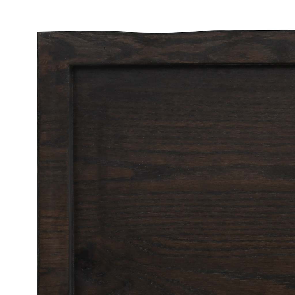 Countertop, dark brown, 120x40x(2-6) cm, solid oak