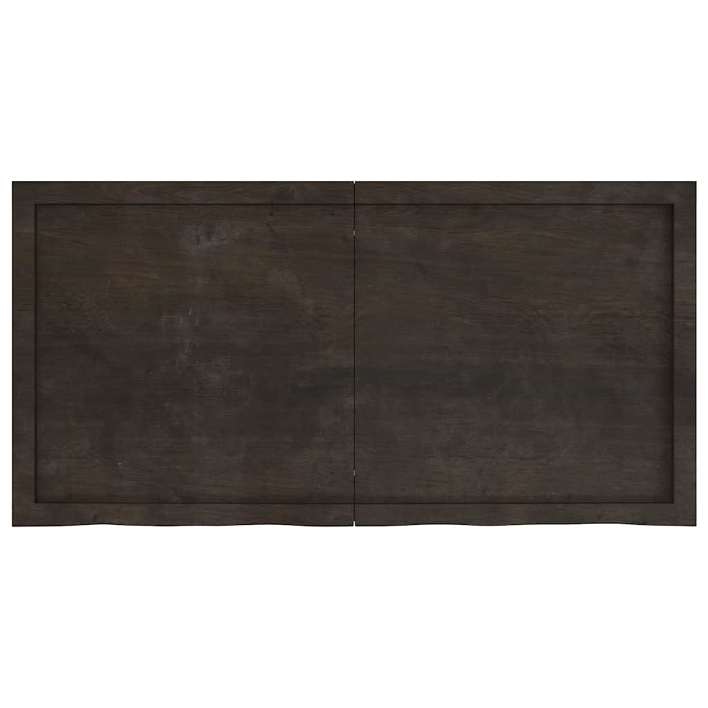 Stalviršis, tamsiai rudas, 120x60x(2-6) cm, ąžuolo masyvas