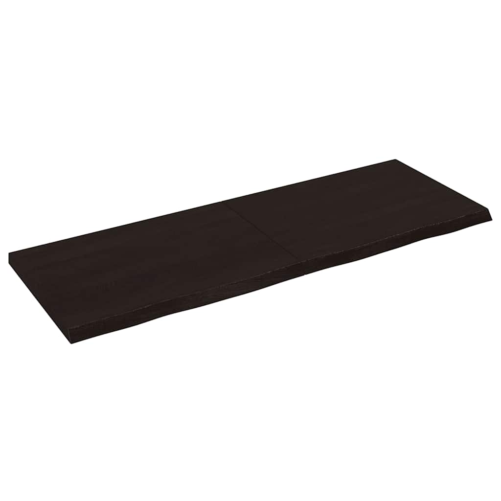 Tabletop, dark brown, 140x50x(2-4) cm, solid oak