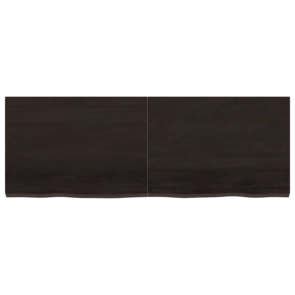Tabletop, dark brown, 140x50x(2-4) cm, solid oak