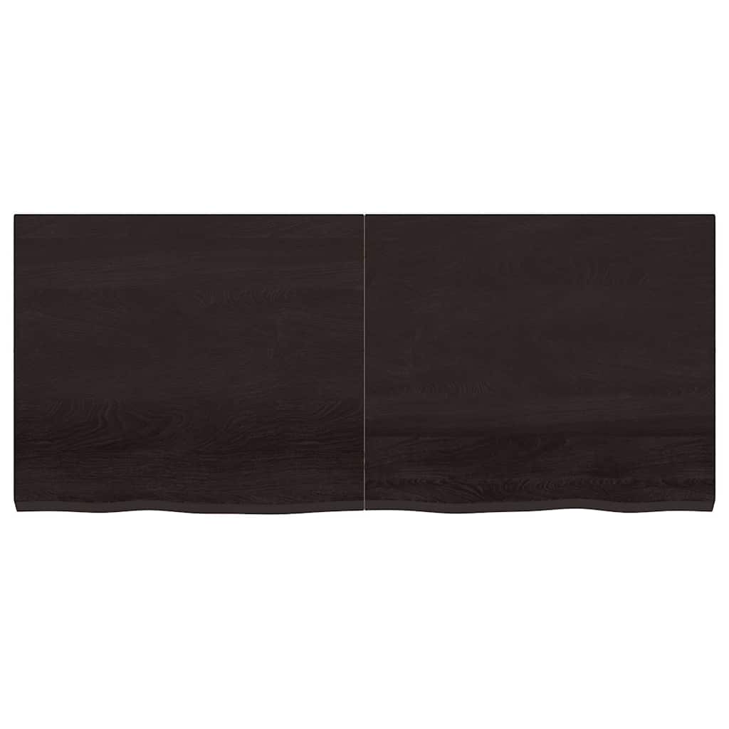 Stalviršis, tamsiai rudas, 140x60x(2-4) cm, ąžuolo masyvas