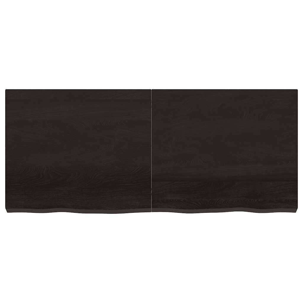 Stalviršis, tamsiai rudas, 140x60x(2-6) cm, ąžuolo masyvas
