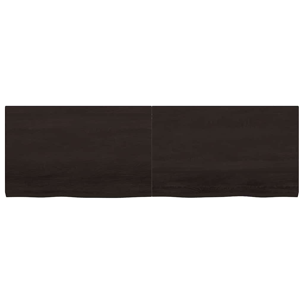 Countertop, dark brown, 160x50x(2-4) cm, solid oak