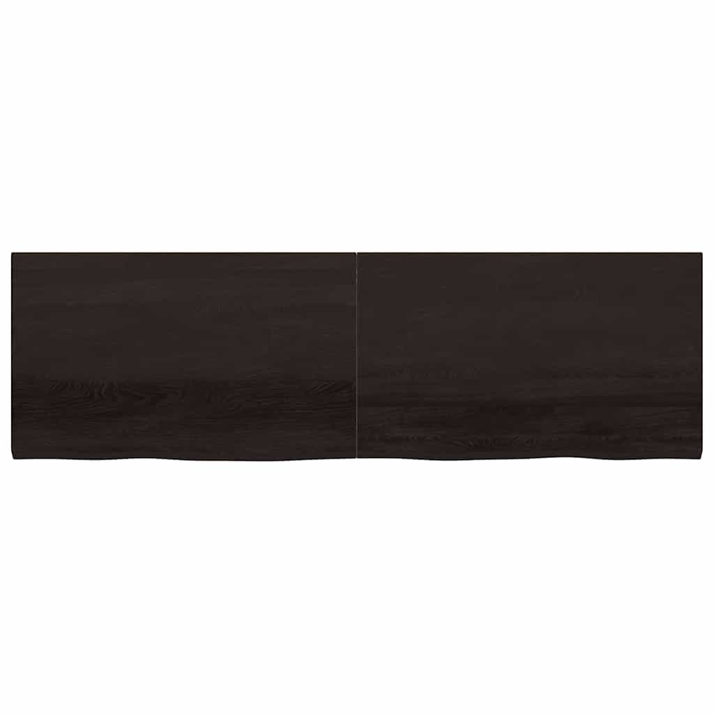 Stalviršis, tamsiai rudas, 200x60x(2-4) cm, ąžuolo masyvas