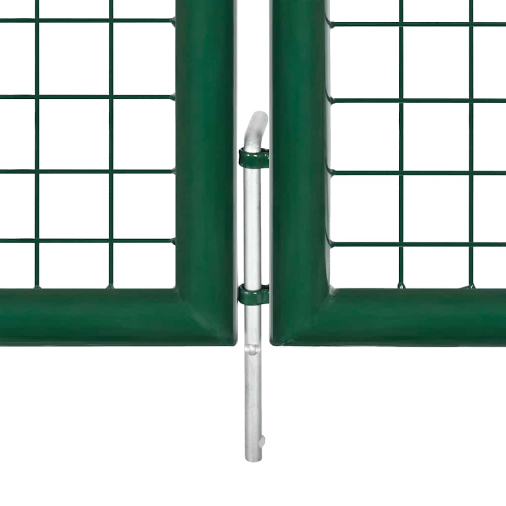 Mesh garden gate, green, 400x125 cm, galvanized steel