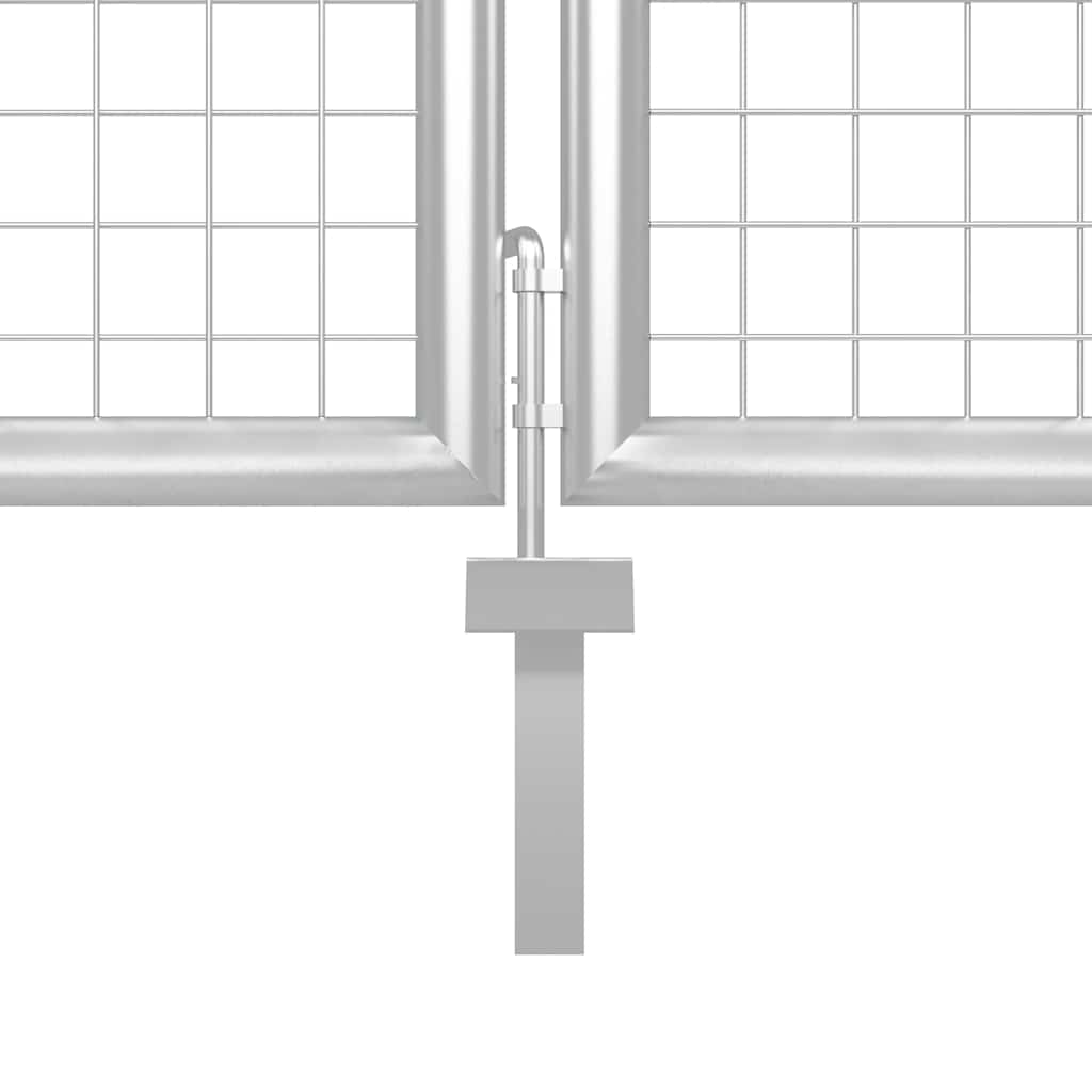 Mesh garden gate, silver, 350x125 cm, galvanized steel