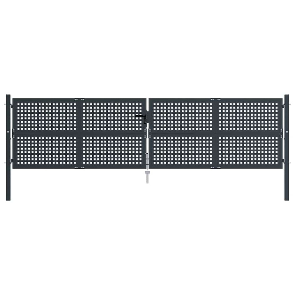 Sodo vartai, antracito spalvos, 400x125 cm, plienas