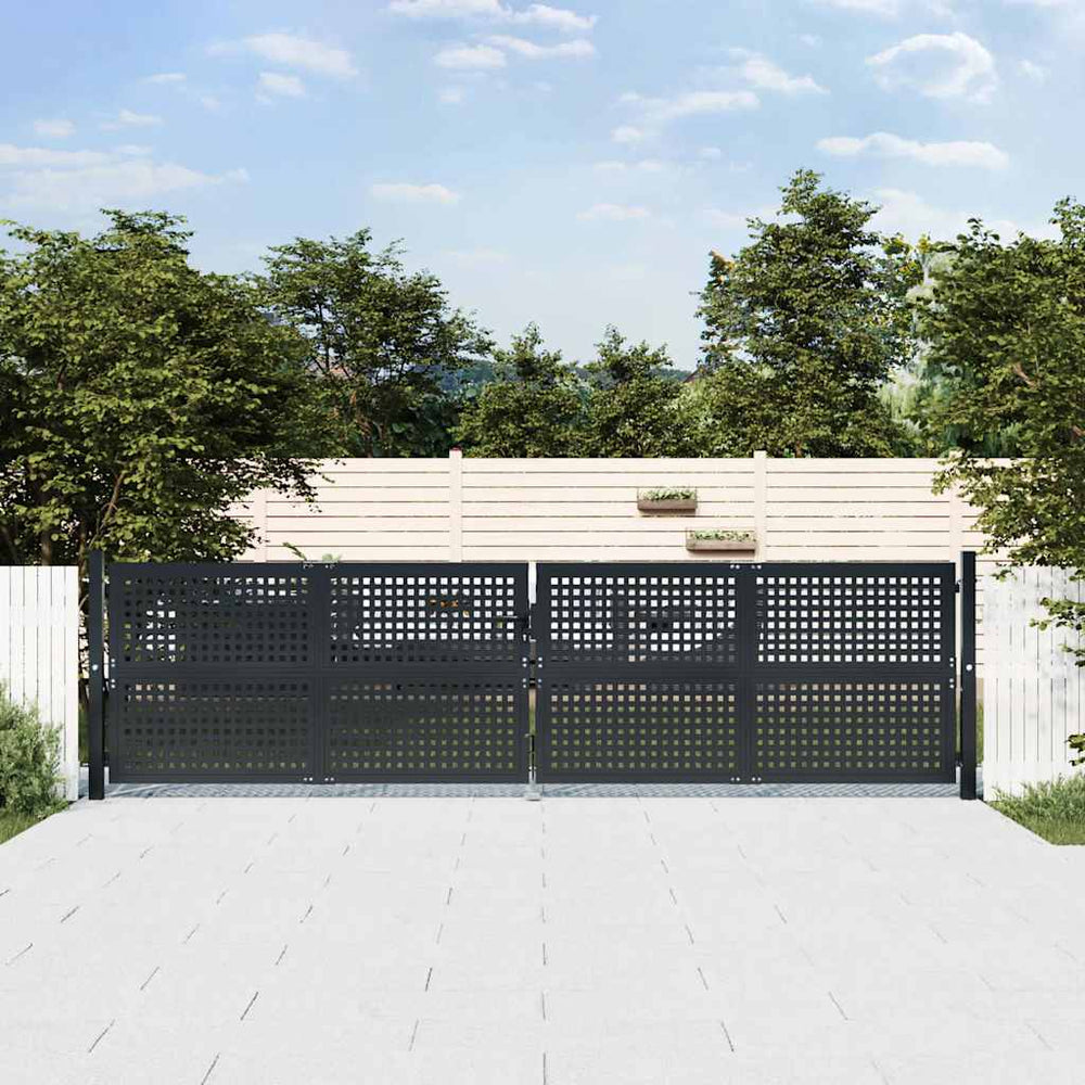 Sodo vartai, antracito spalvos, 400x125 cm, plienas