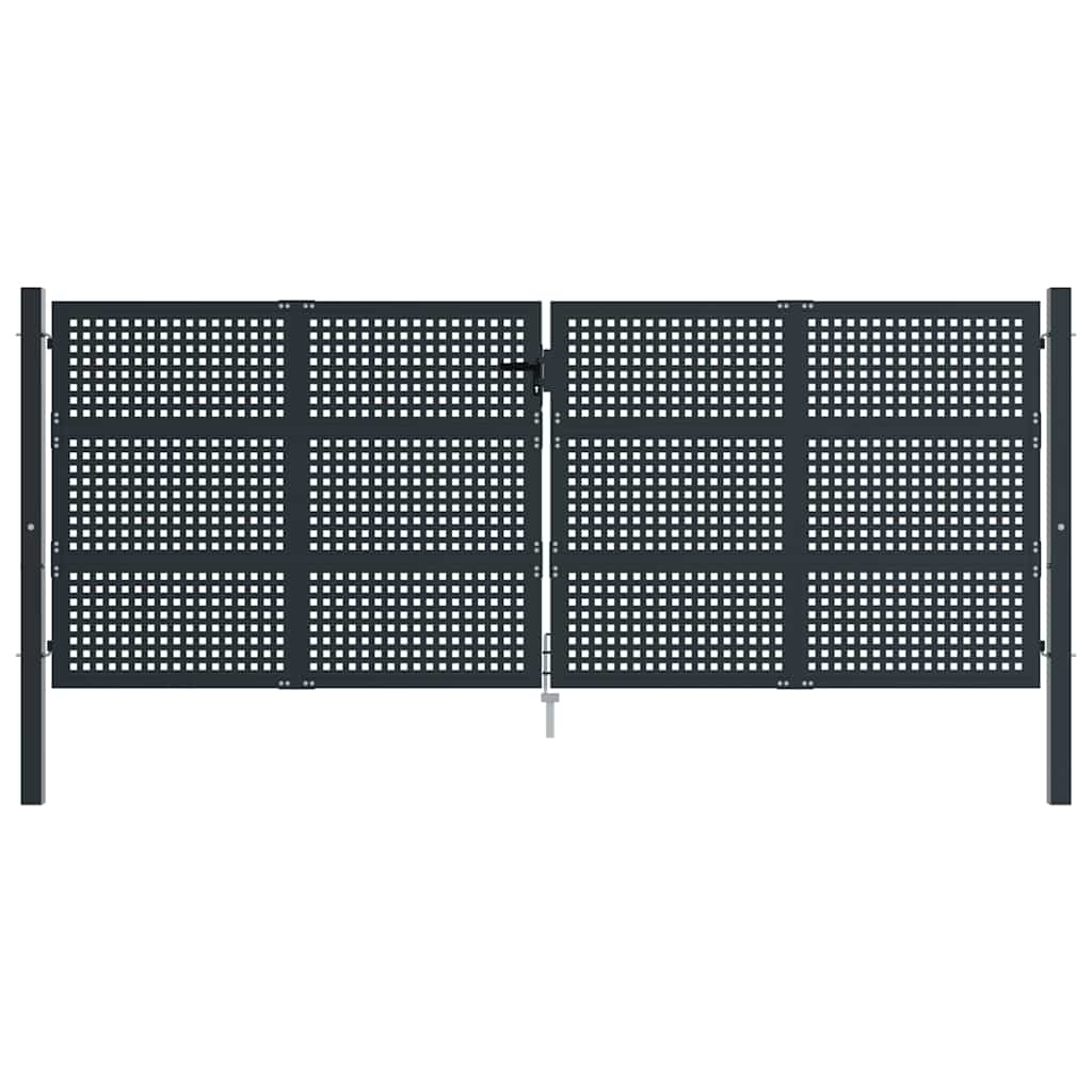 Dārza vārti, antracīta krāsā, 400x125 cm, tērauds