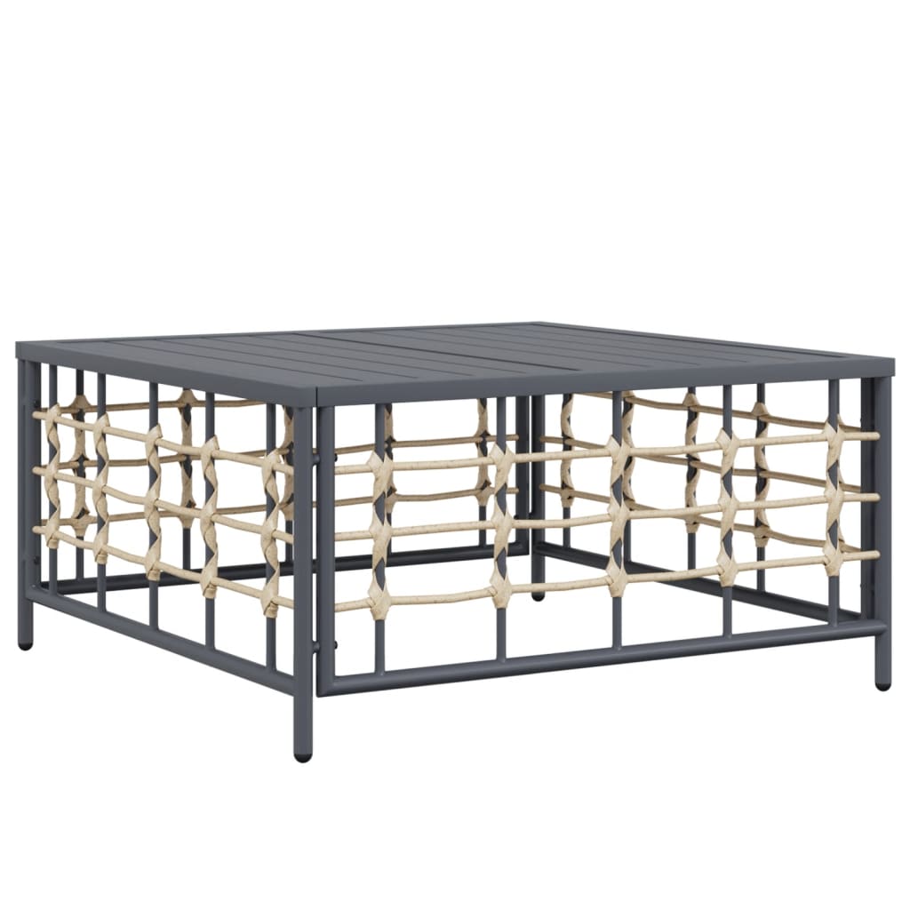 Garden lounge set with cushions, 5-piece, anthracite, poly rattan
