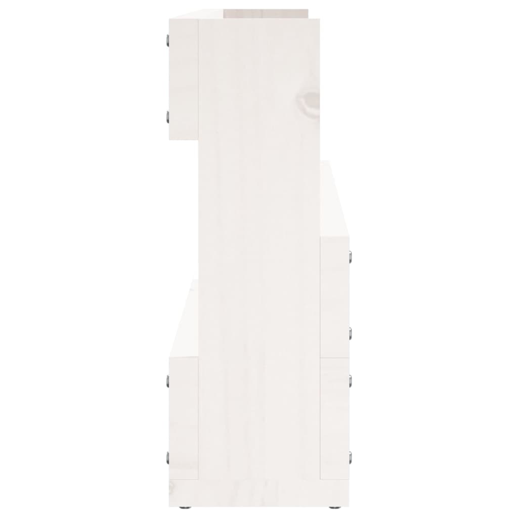 Wall-mounted shoe racks, 2 pcs, white, 110x9x23cm, pine