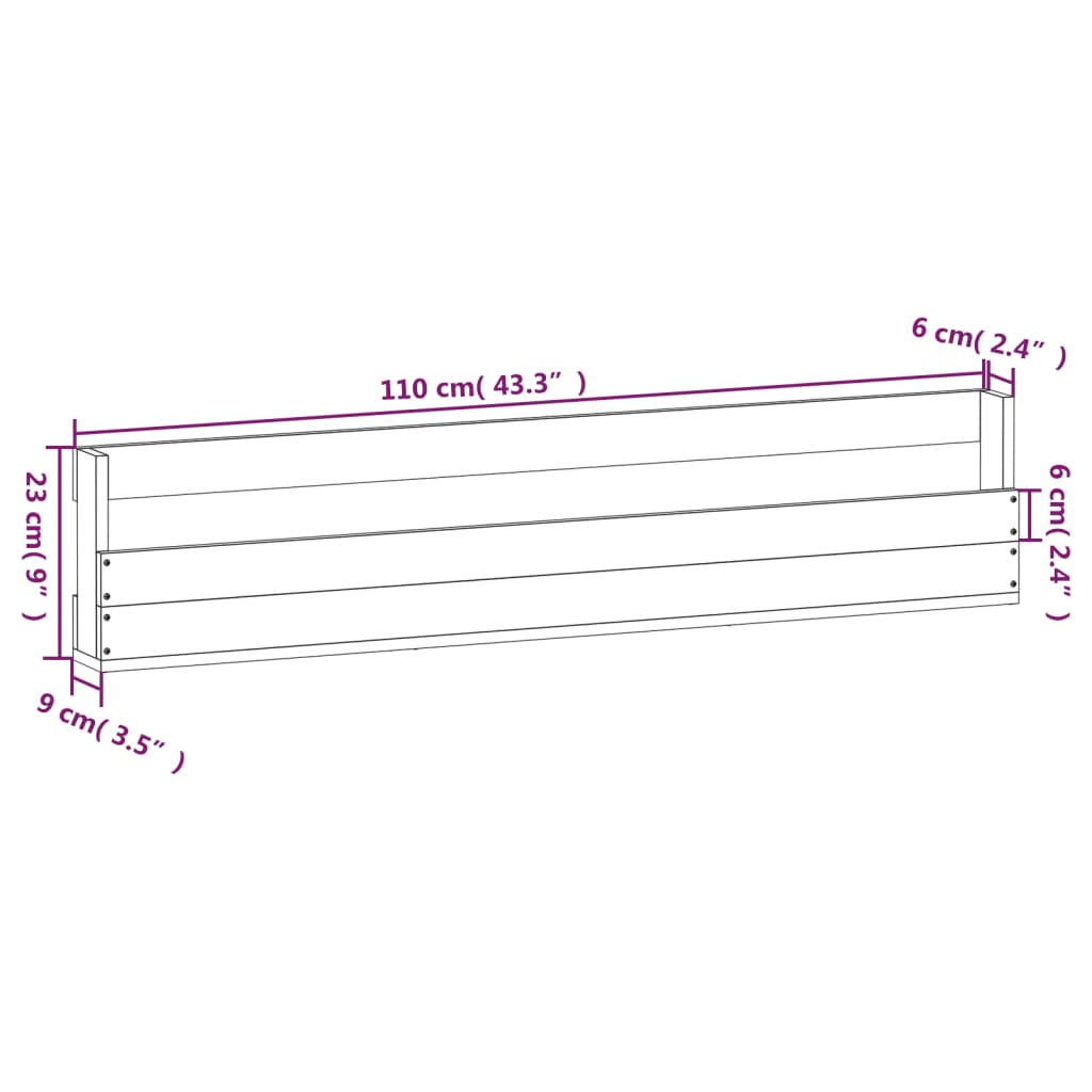 Wall-mounted shoe racks, 2 pcs, white, 110x9x23cm, pine