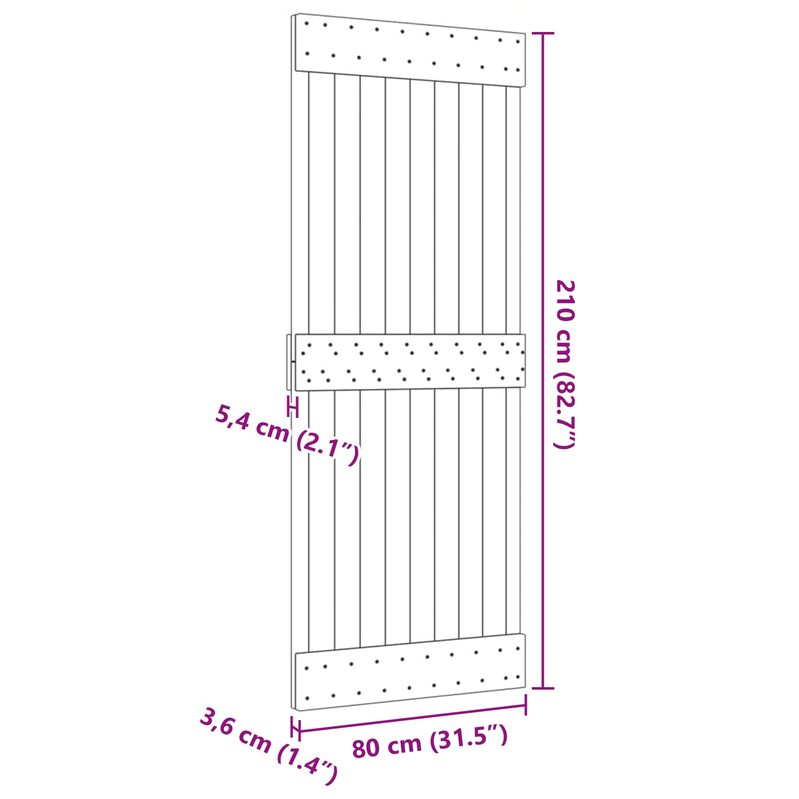 Duris NARVIK Natūrali 80 x 210 cm Kietos pušies medžio durys