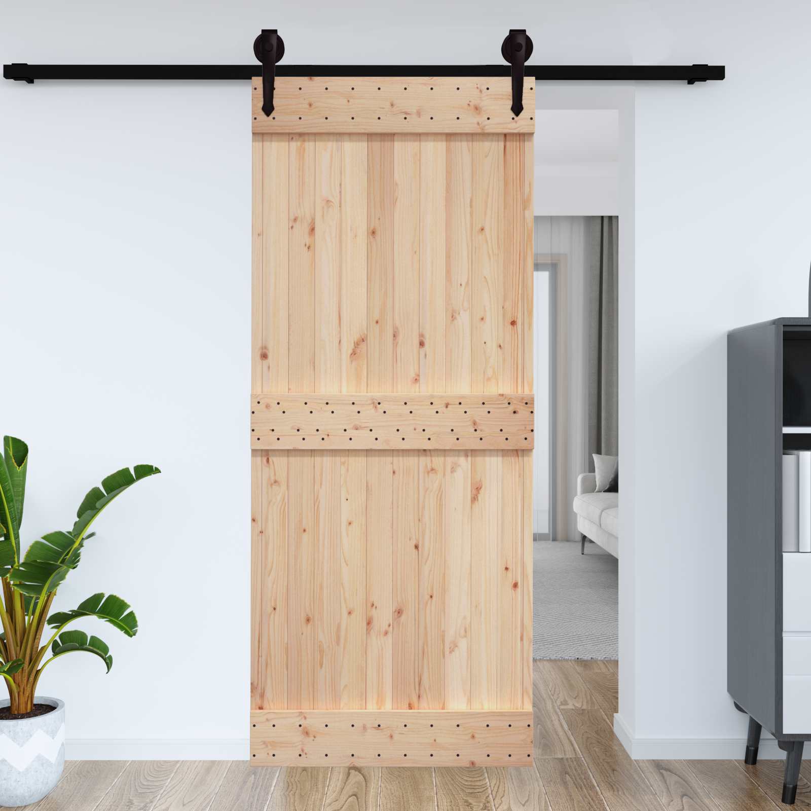 Duris NARVIK Natūrali 95 x 210 cm Kietos pušies medžio durys