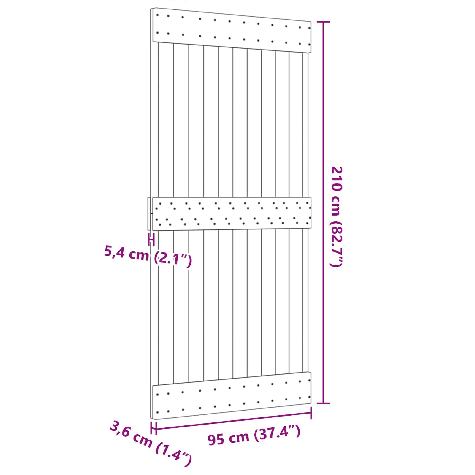 Duris NARVIK Natūrali 95 x 210 cm Kietos pušies medžio durys