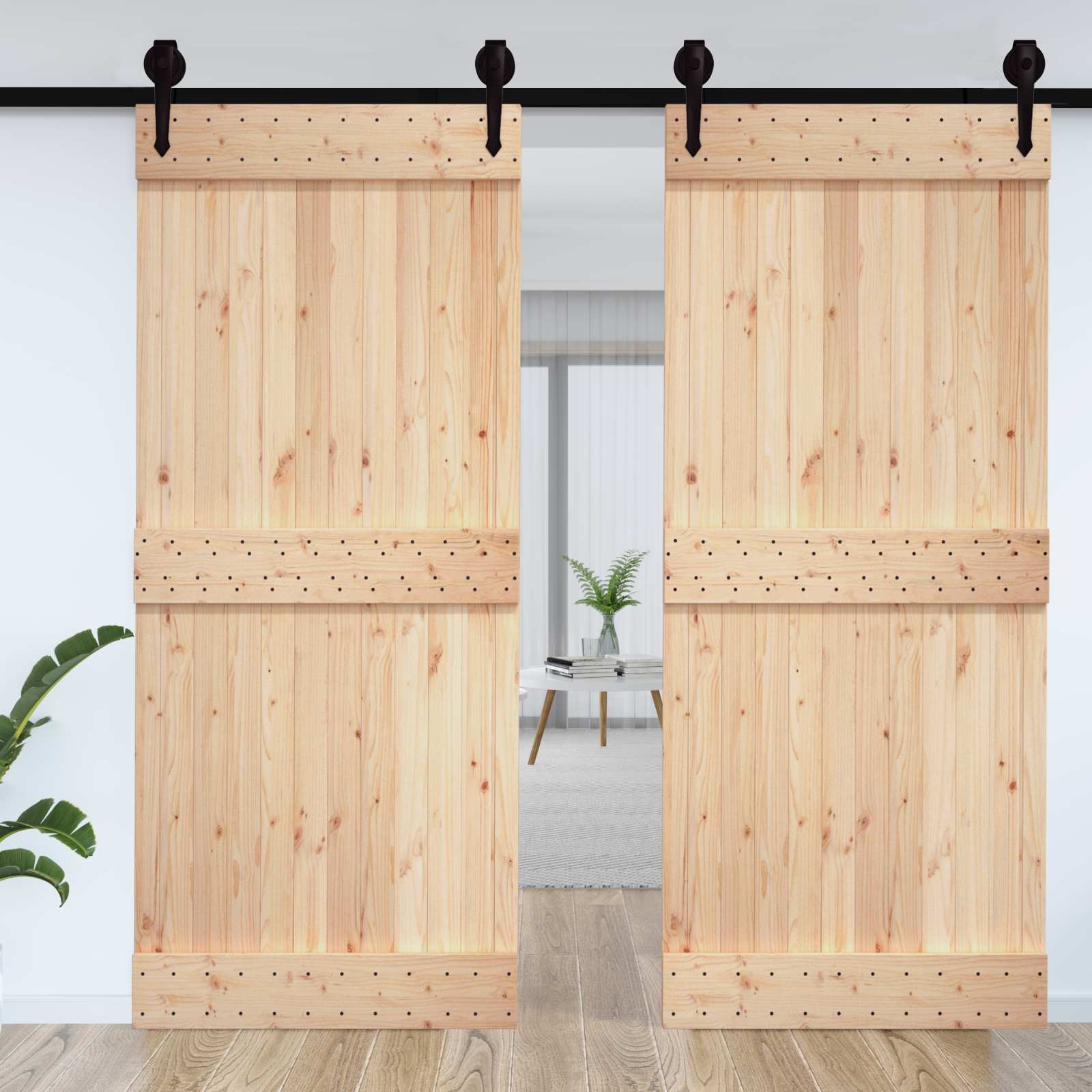 Duris NARVIK Natūrali 100 x 210 cm Kietos pušies medžio durys