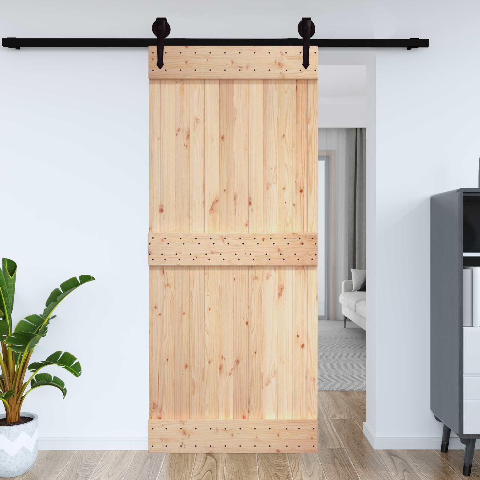 Duris NARVIK Natūrali 100 x 210 cm Kietos pušies medžio durys
