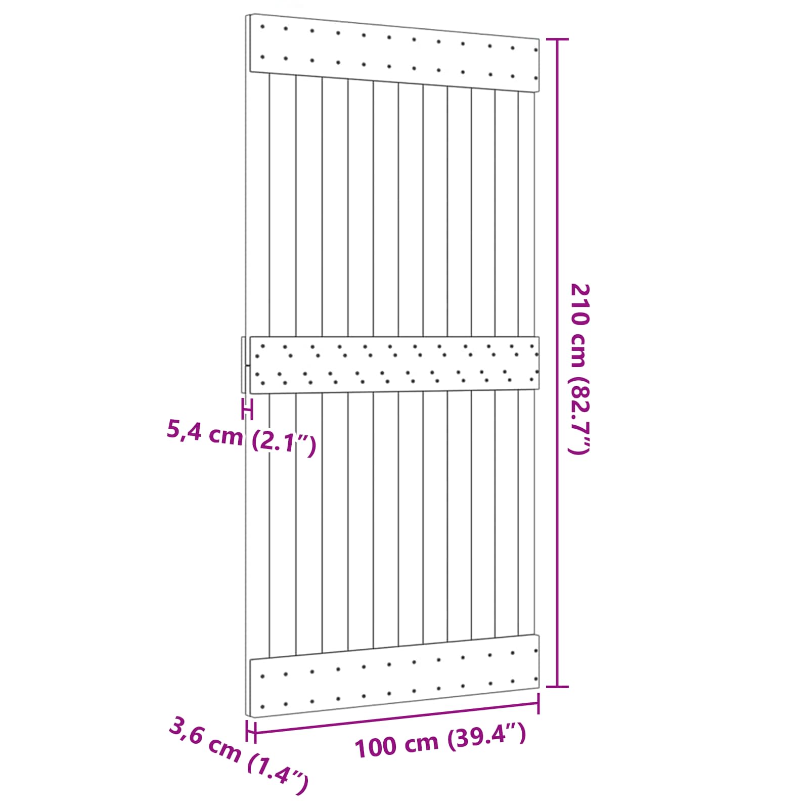 Duris NARVIK Natūrali 100 x 210 cm Kietos pušies medžio durys