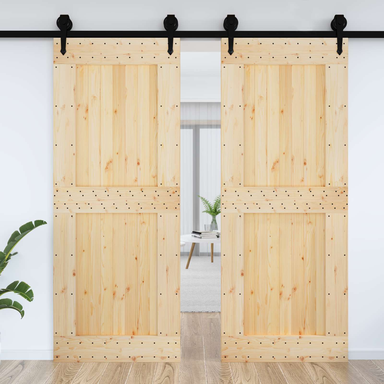 Duris NARVIK Natūrali 90 x 210 cm Kietos pušies medžio durys