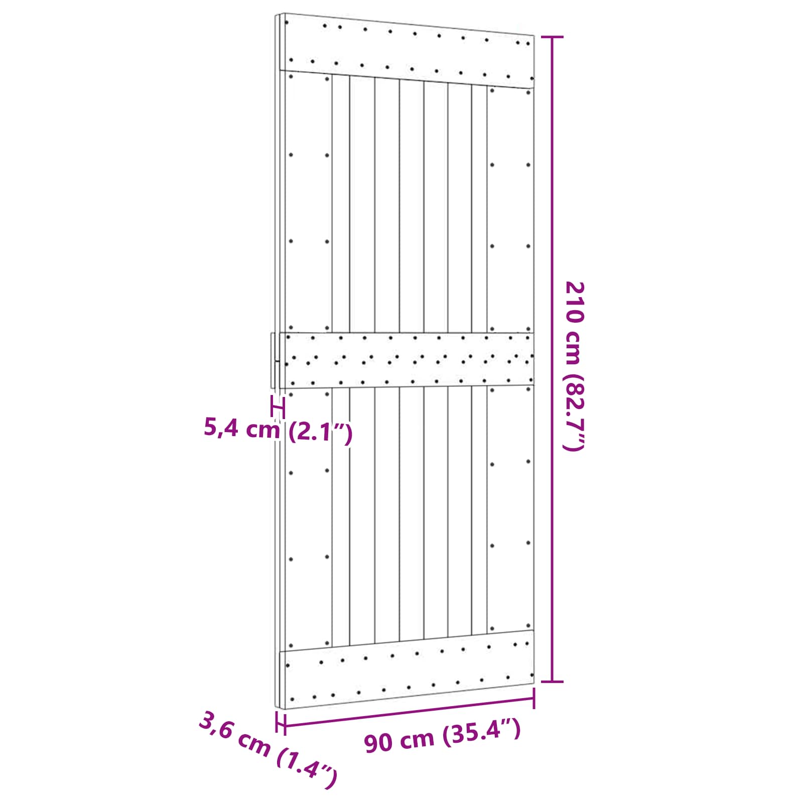 Duris NARVIK Natūrali 90 x 210 cm Kietos pušies medžio durys