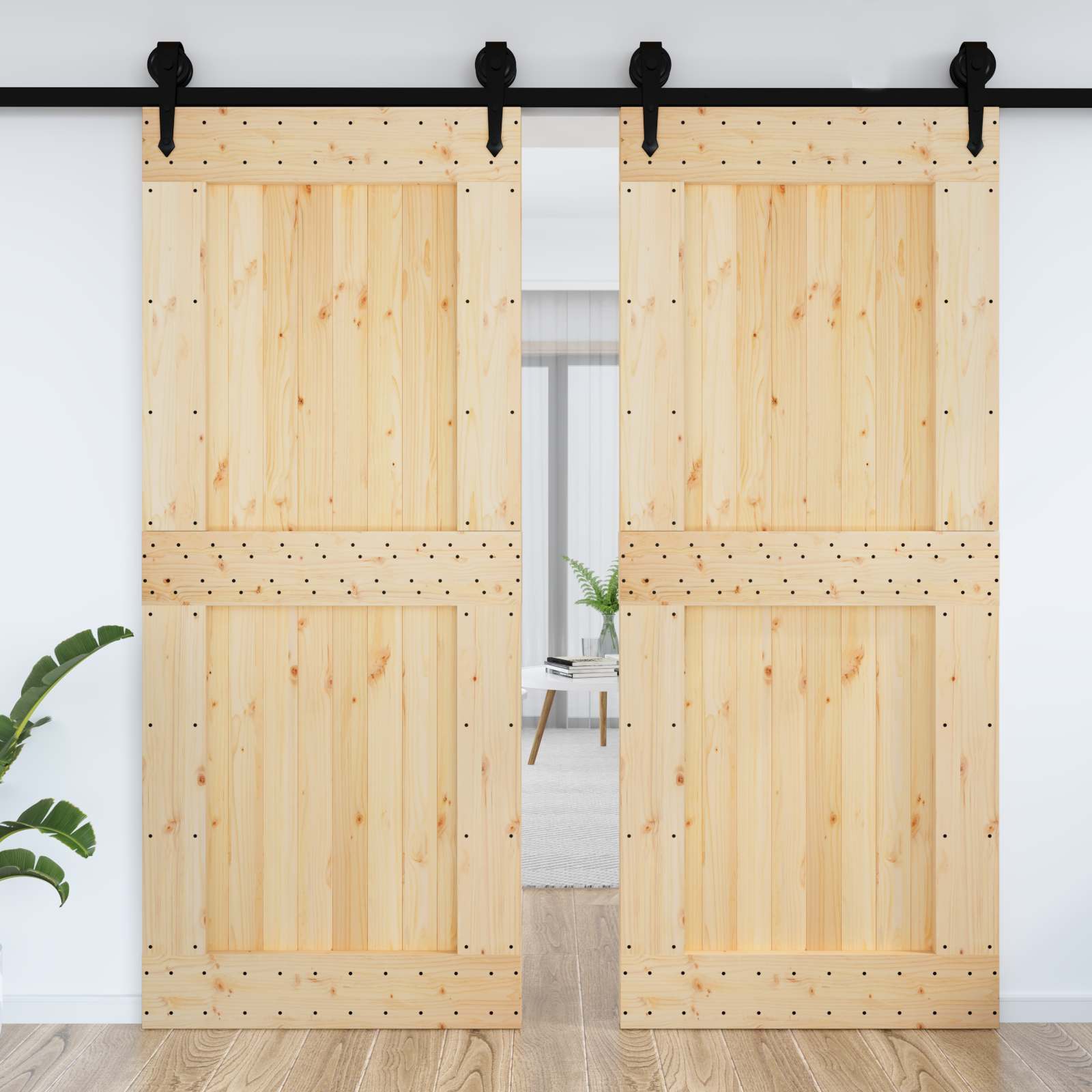 NARVIK Natural Door 95 x 210 cm Solid Pine Wood Door