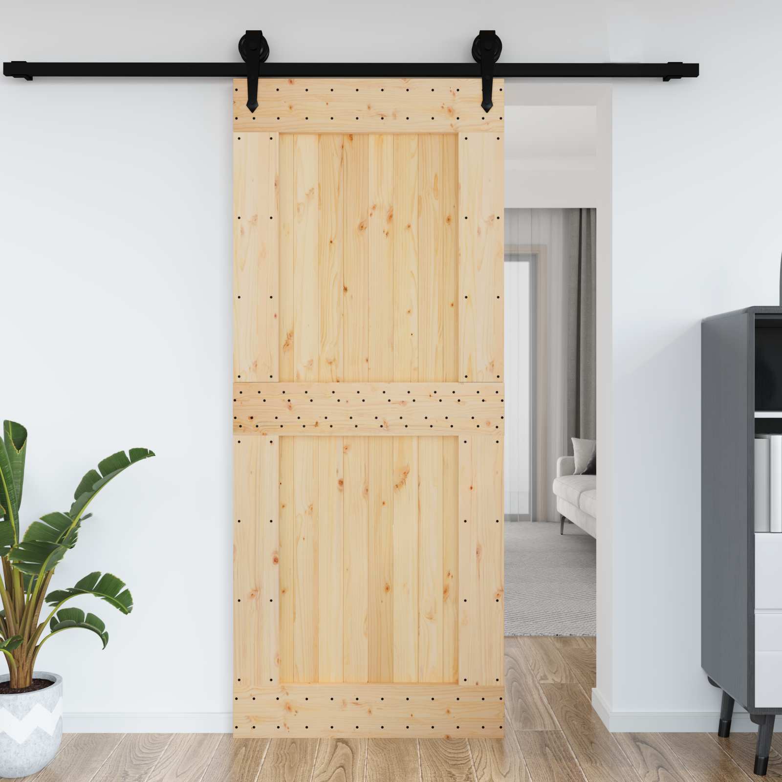 NARVIK Natural Door 95 x 210 cm Solid Pine Wood Door