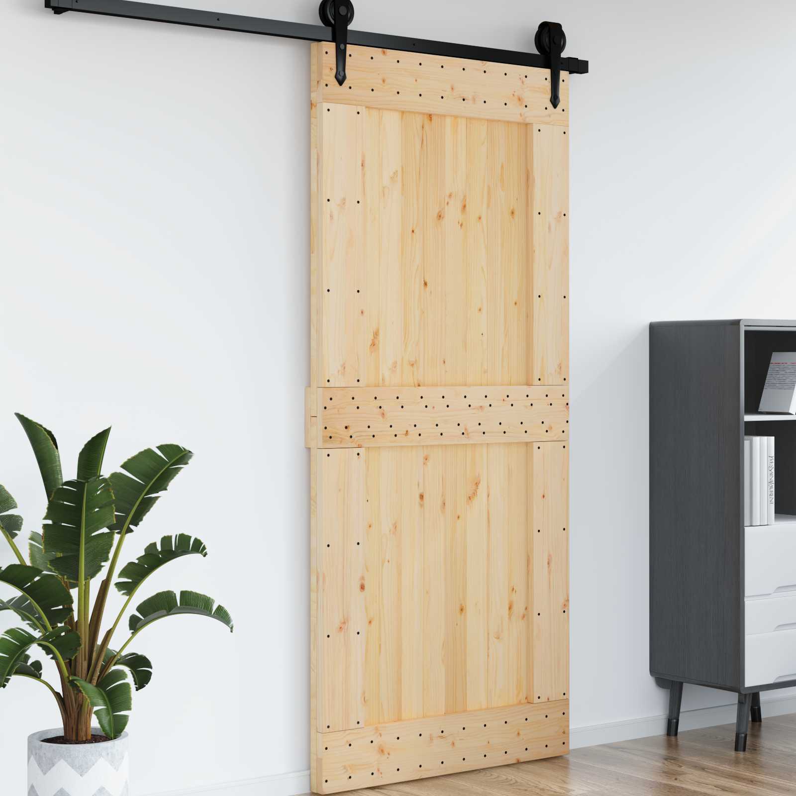 Durvis NARVIK dabīgas 100 x 210 cm Masīvas priedes koka durvis