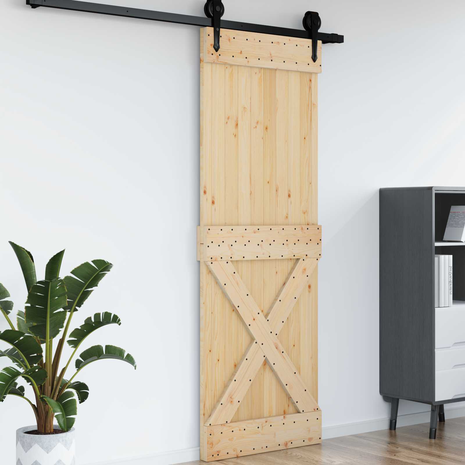 NARVIK Door Natural 80 x 210 cm Solid Pine Wood Door