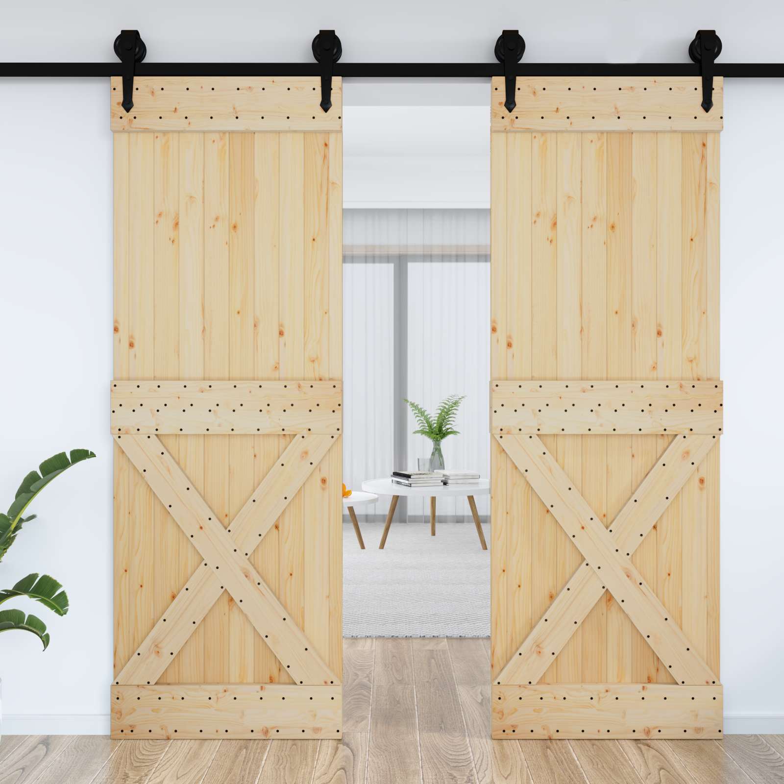 NARVIK Door Natural 80 x 210 cm Solid Pine Wood Door