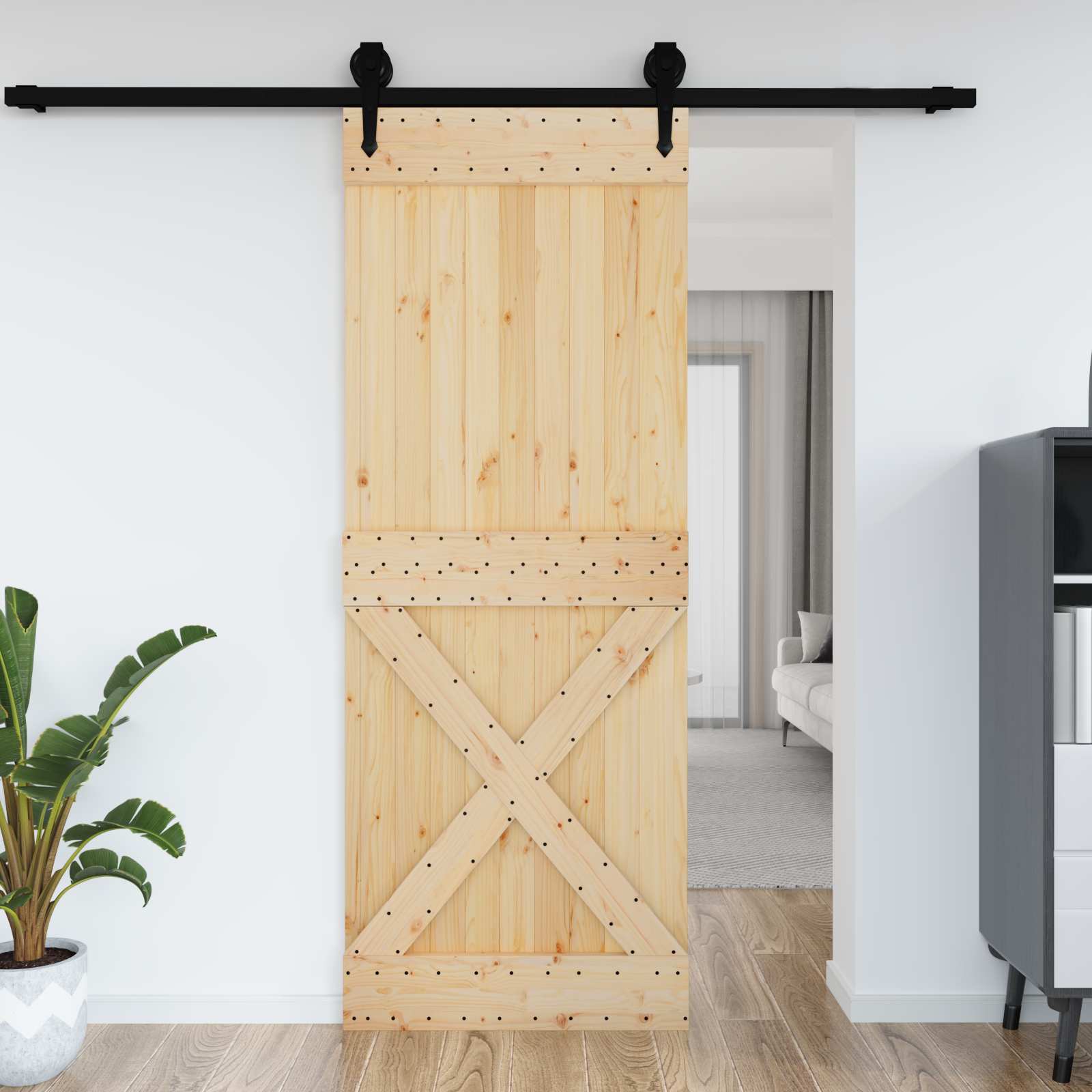 Door NARVIK Natural 85 x 210 cm Solid pine wood door
