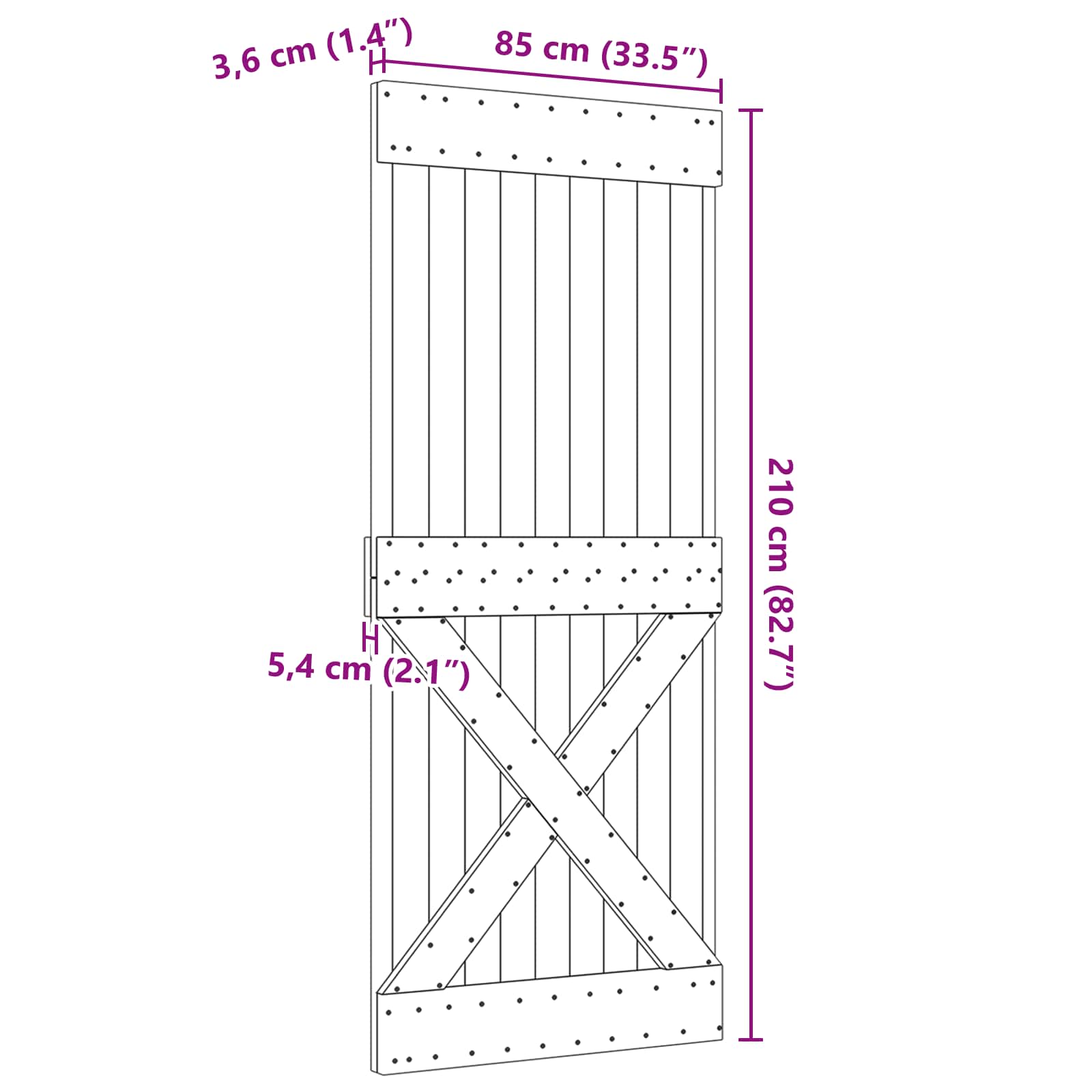 Door NARVIK Natural 85 x 210 cm Solid pine wood door