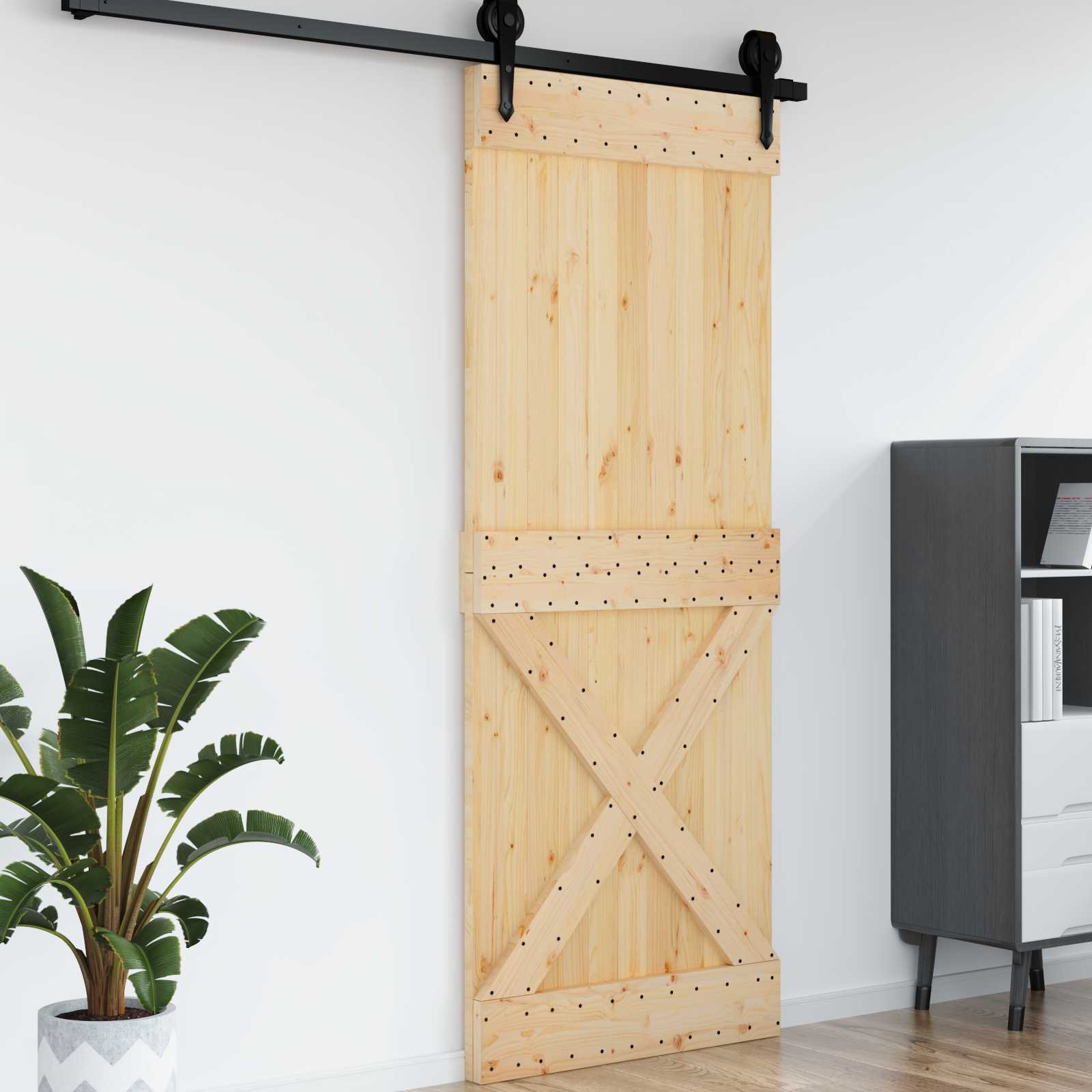 Durvis NARVIK dabīgas 90 x 210 cm Masīvas priedes koka durvis