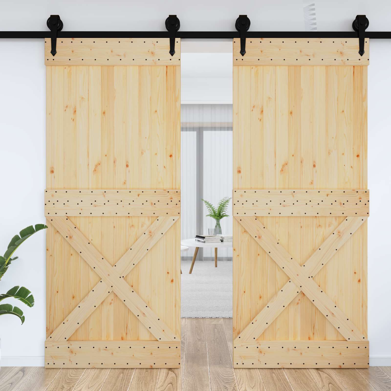 NARVIK Natural Door 95 x 210 cm Solid Pine Wood Door