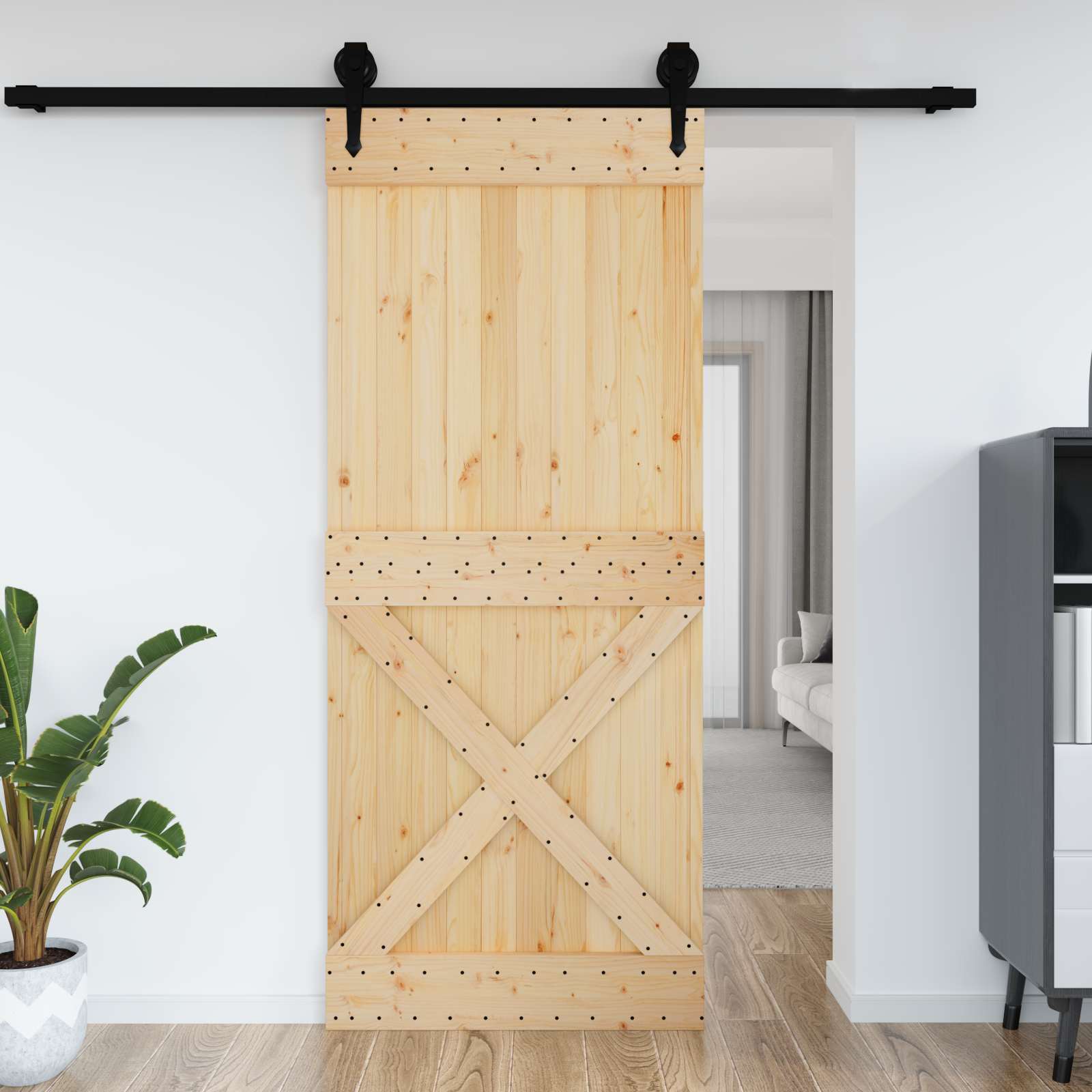 NARVIK Natural Door 95 x 210 cm Solid Pine Wood Door