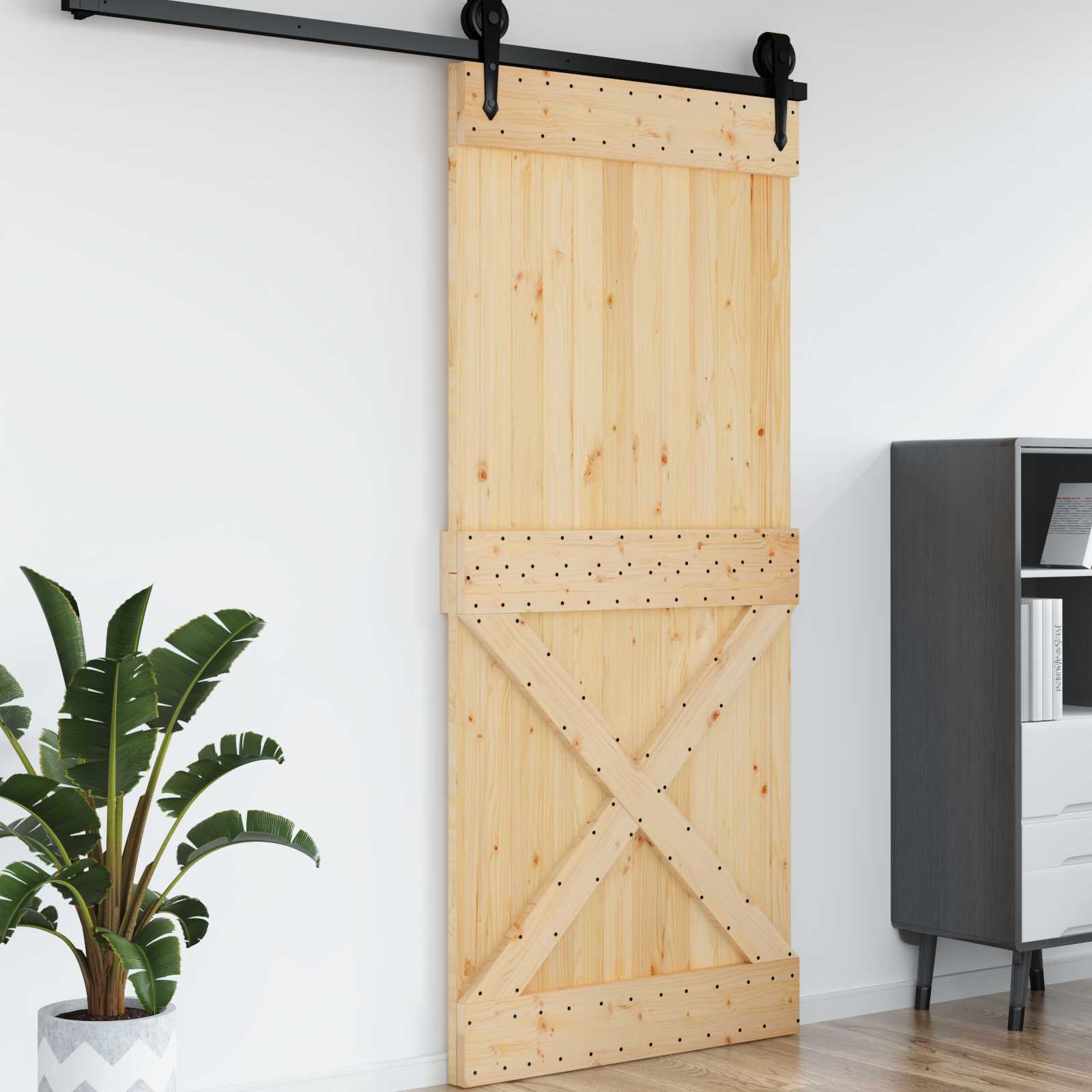 Duris NARVIK Natūrali 100 x 210 cm Kietos pušies medžio durys