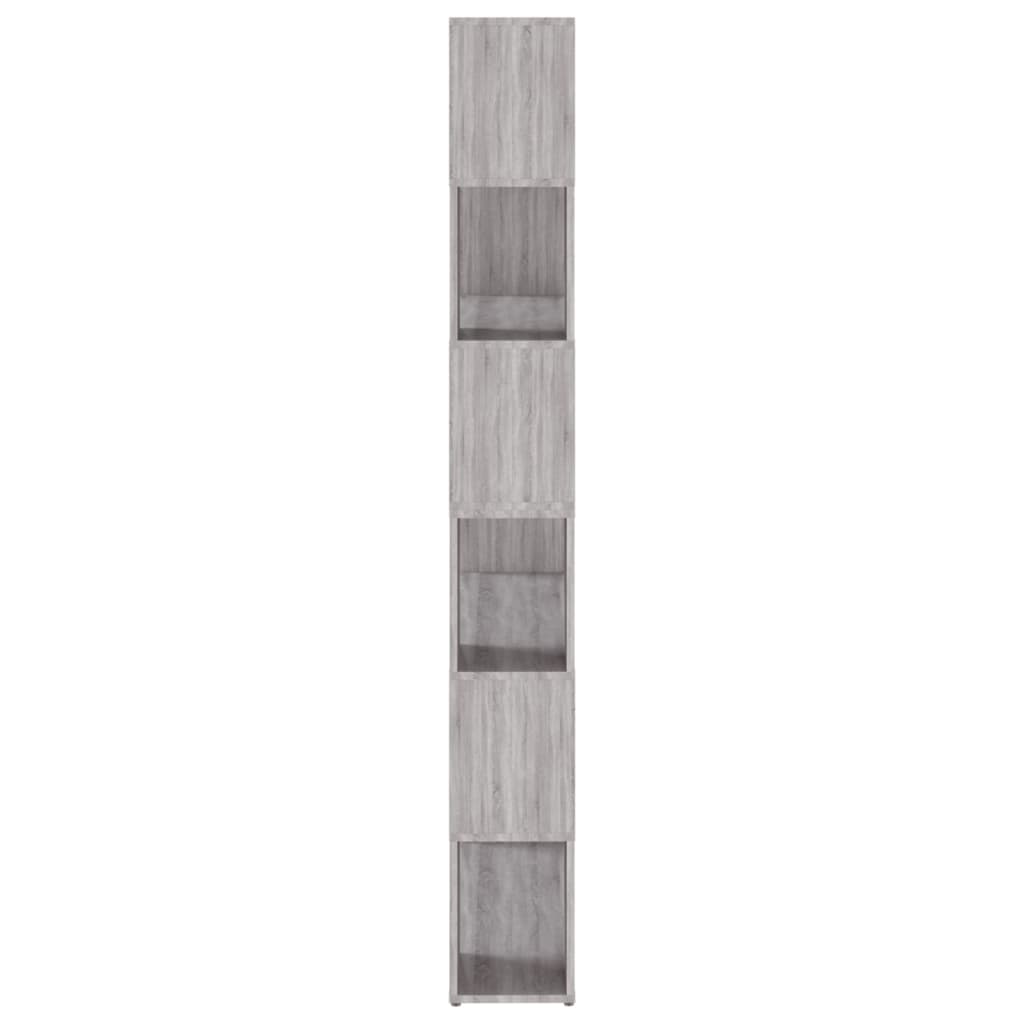 Grāmatu plaukts/istabas nodalījums, pelēks ozols, 100x24x188cm